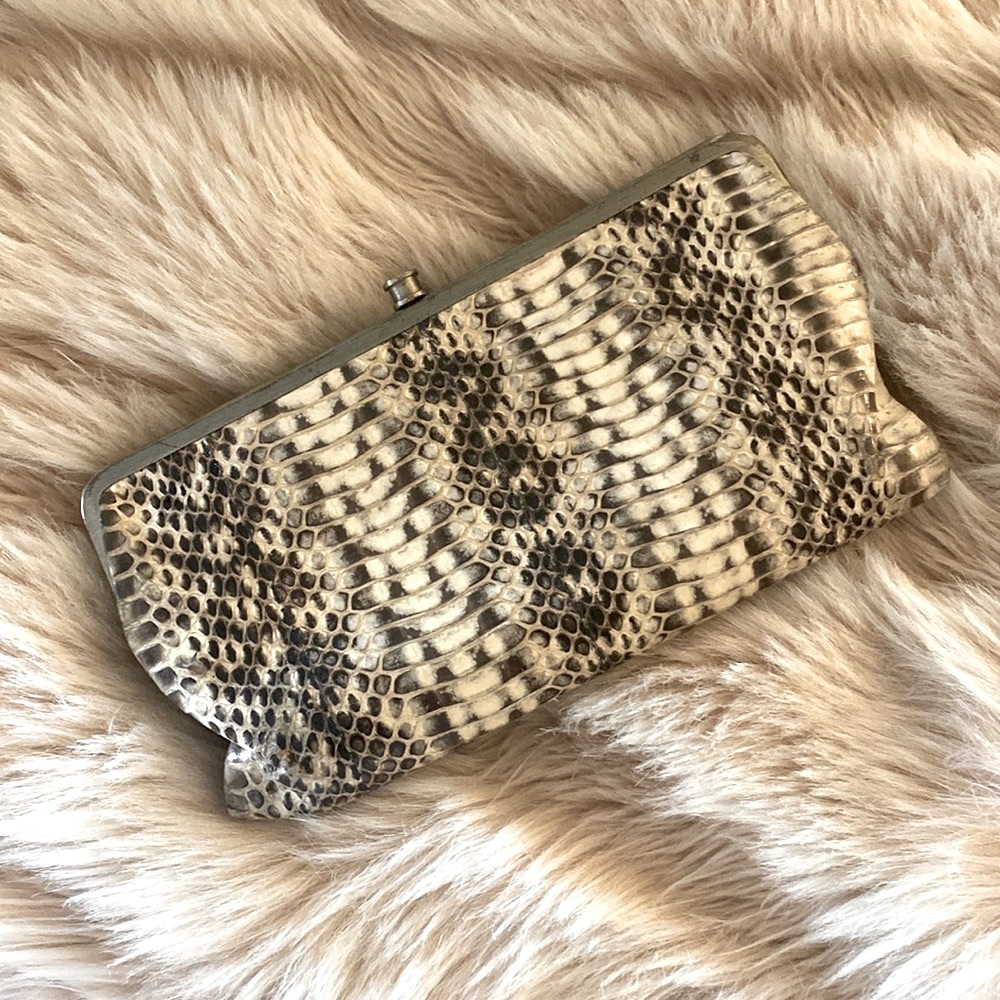 COPY - HOBO Lauren clutch. limited edition snake print.